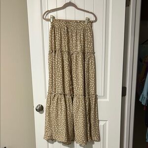Tan Patterned Women's Skirt